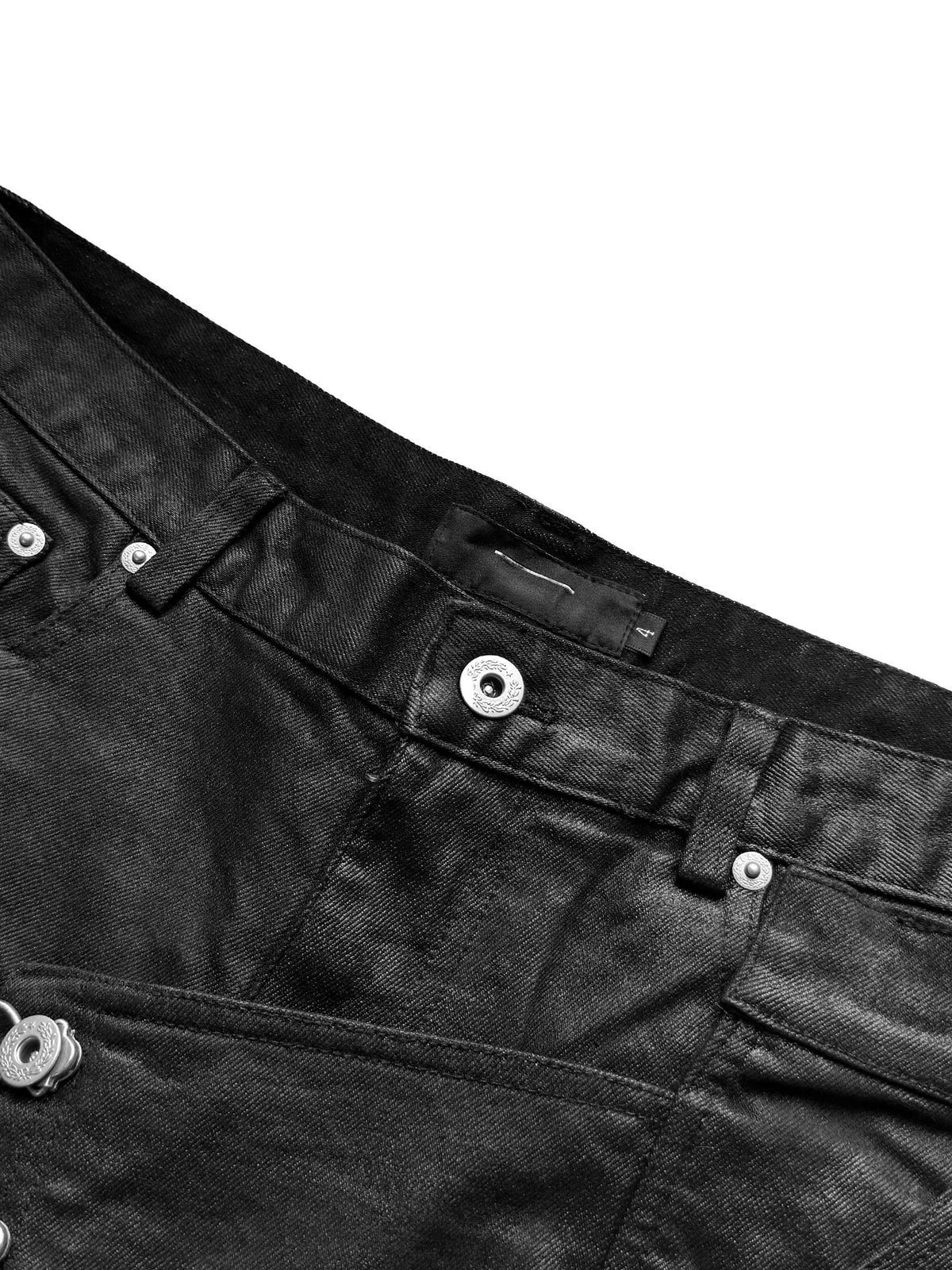 Wax Finish Hand-Paint Coating Deconstruction Denim Jeans WN27071