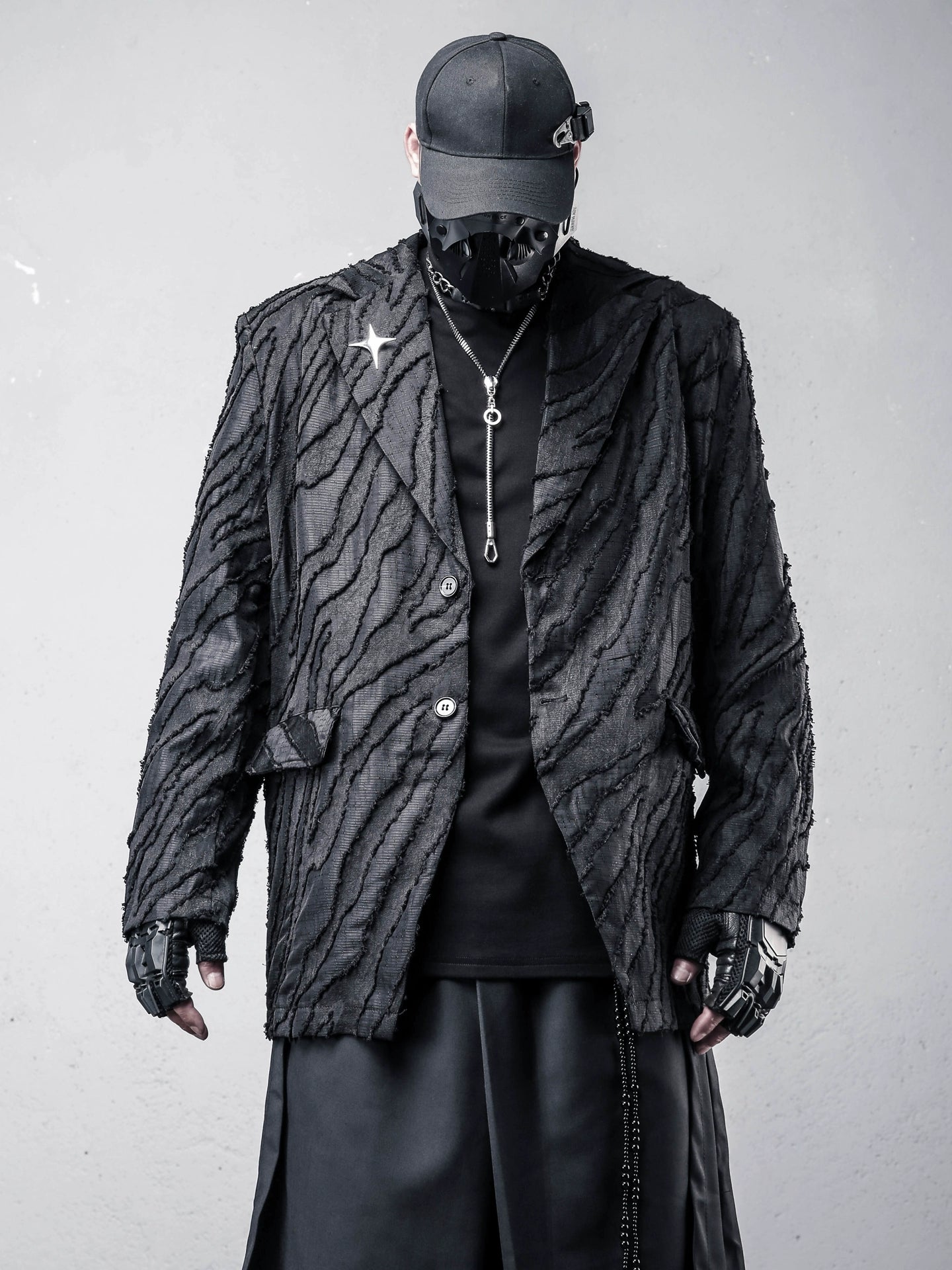 Texture Irregular Design Tailored Jacket WN22442