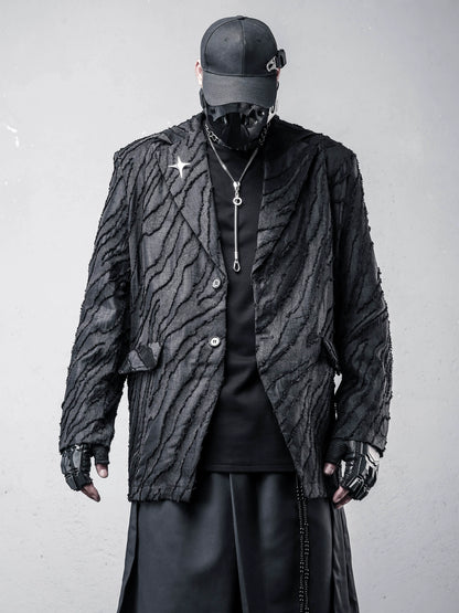 Texture Irregular Design Tailored Jacket WN22442