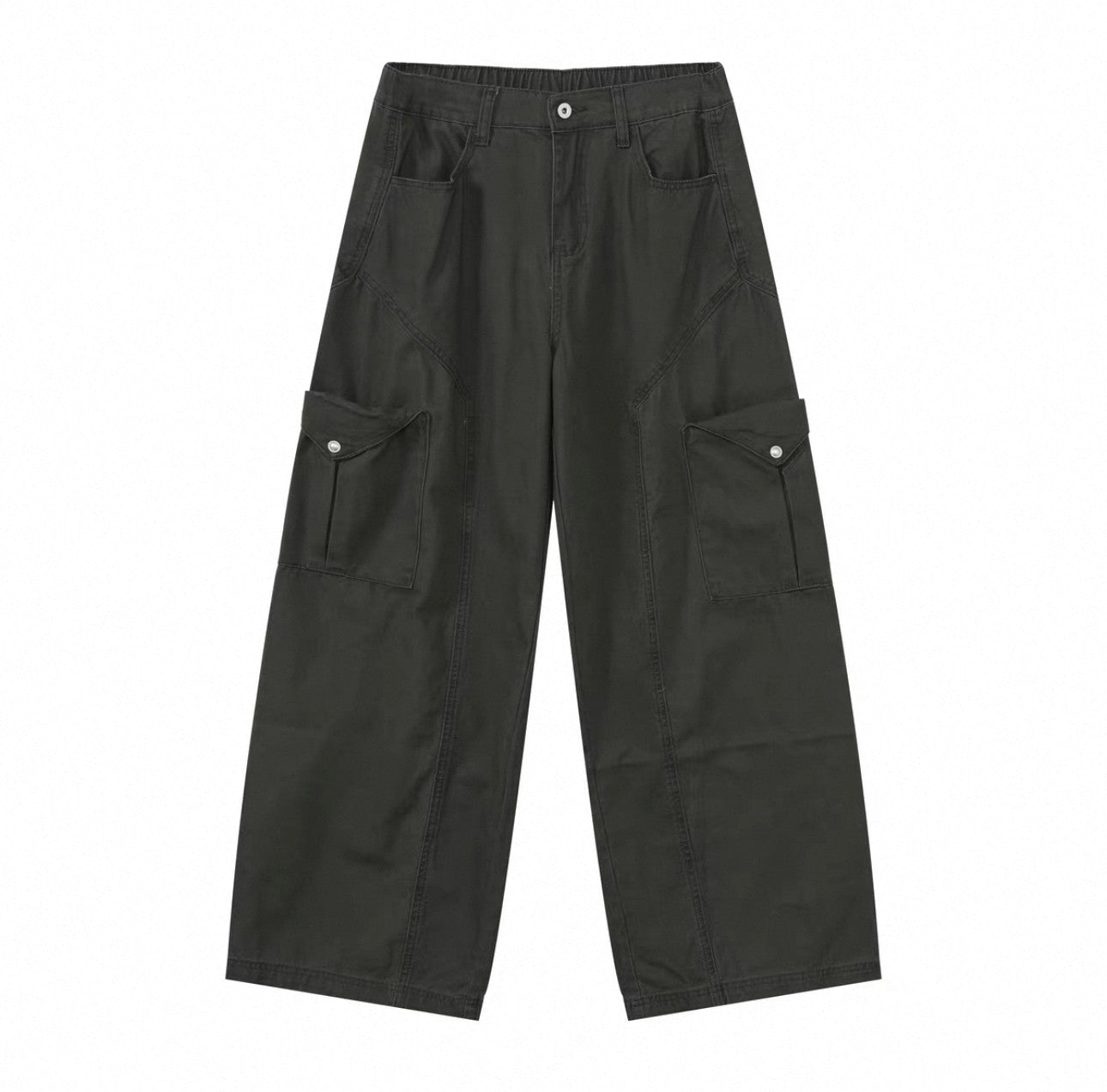 Pocket Short Sleeve Jacket & Wide Leg Cargo Pants Setup WN25342