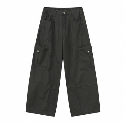 Pocket Short Sleeve Jacket & Wide Leg Cargo Pants Setup WN25342