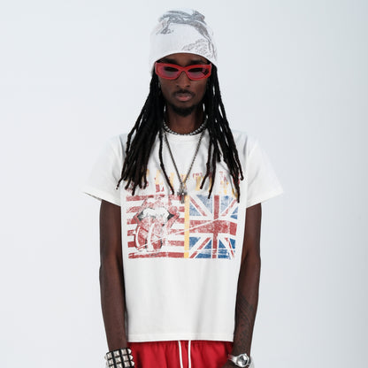 Flag Graphic Print Short Sleeve T-Shirt WN26623