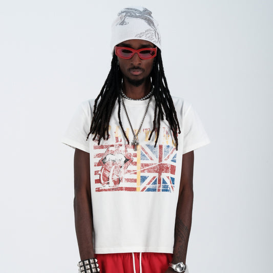 Flag Graphic Print Short Sleeve T-Shirt WN26623