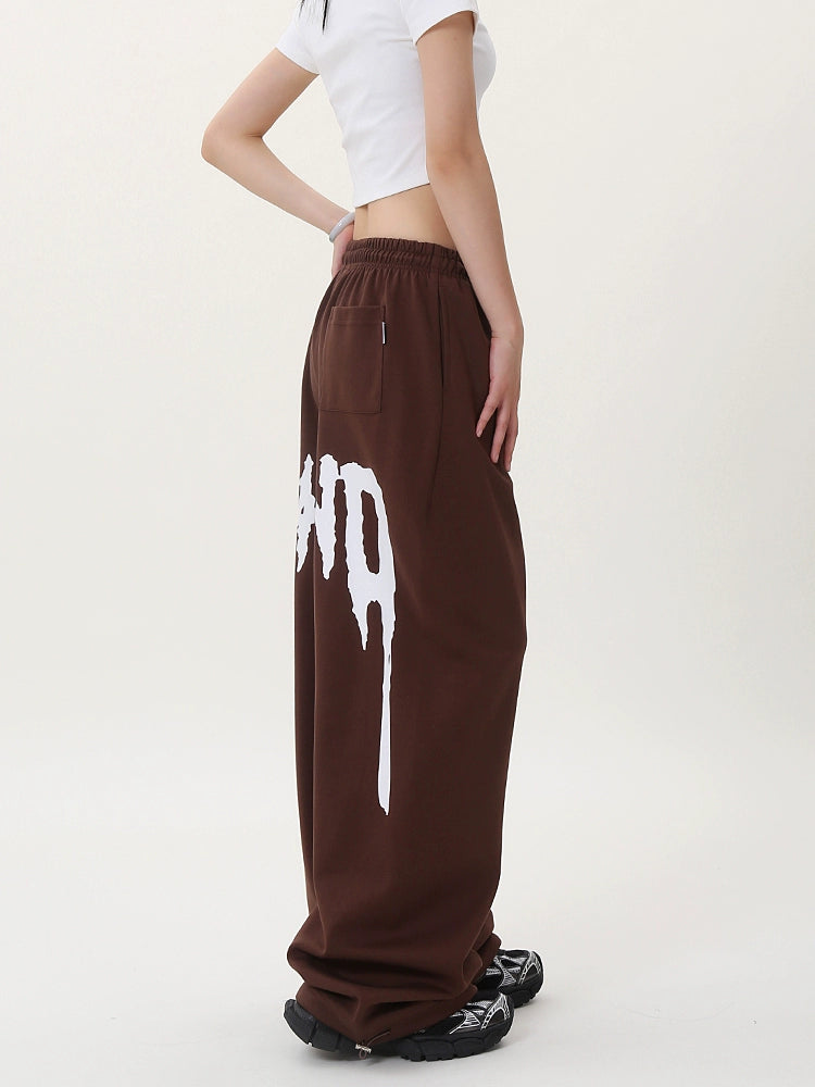 Graphic Print Wide Leg Sweatpants WN17191