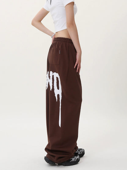 Graphic Print Wide Leg Sweatpants WN17191