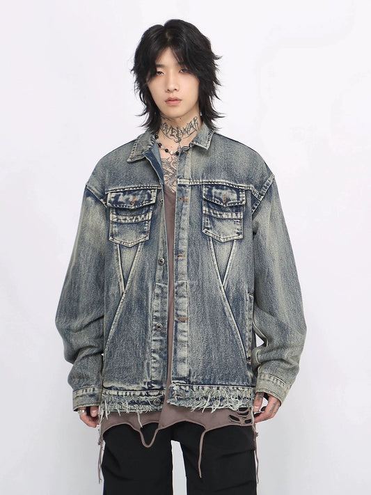 Washed Damage Denim Jacket WN8361