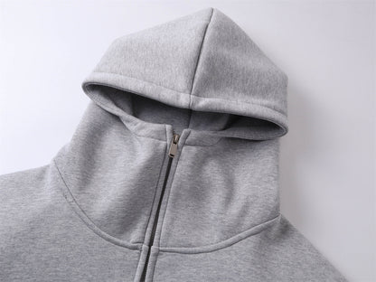 Letter Embroidery Oversize Zipper Hoodie WN11528