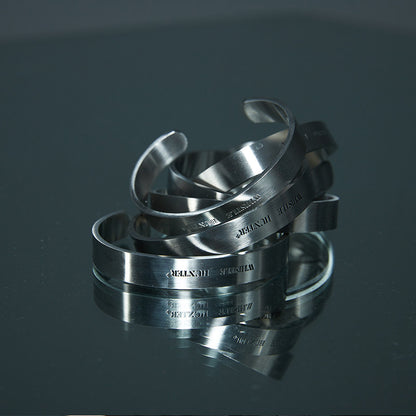 Industrial Style Titanium Steel Adjustable Open Cuff Bracelet WN26699