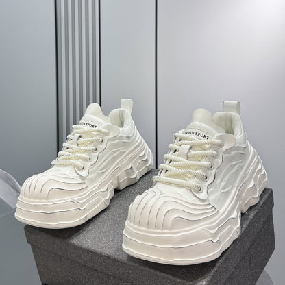 Thick-Sole Height-Increasing Shell-Toe Dad Sneakers WN24771
