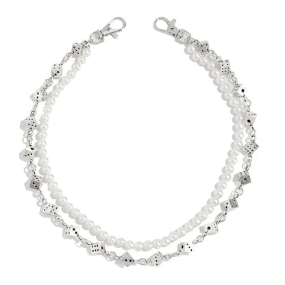 Dice Pearl Beads Pants Chain WN21060