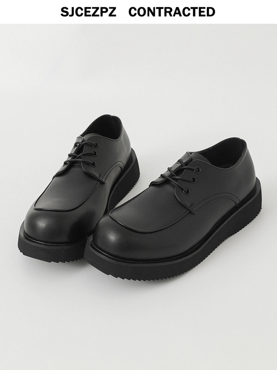 Thick Sole Lace-Up PU Leather Derby Shoes WN21266