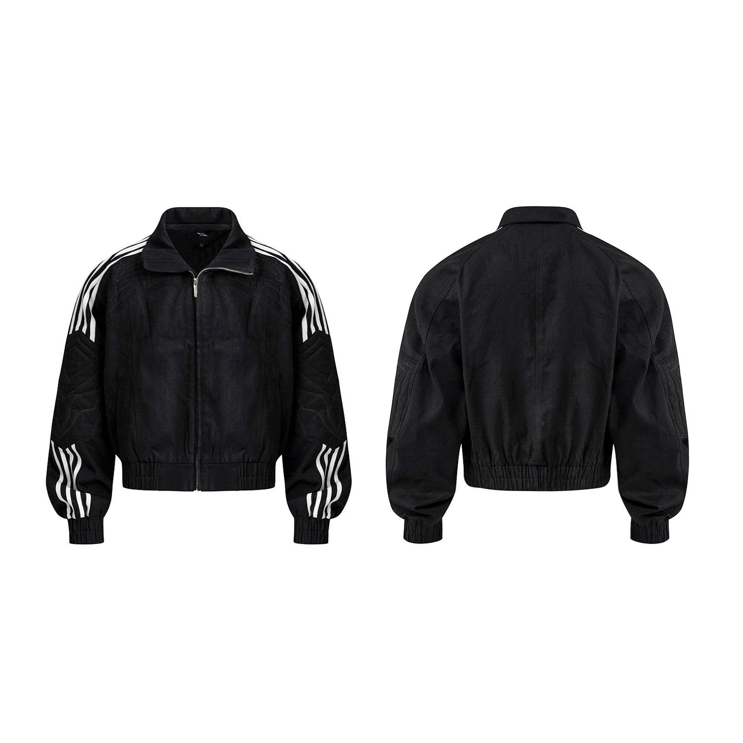 Patchwork Stand Neck Jacket & Patchwork Wide Leg Pants Setup WN20380