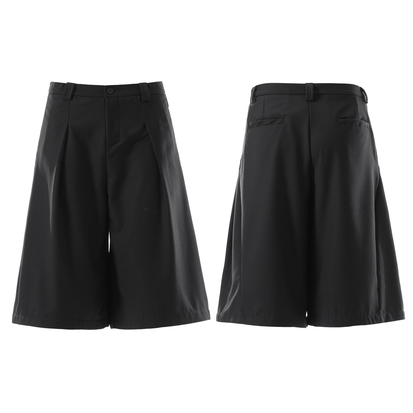 Drape Pleats Cropped Half Pants WN25777