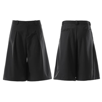 Drape Pleats Cropped Half Pants WN25777