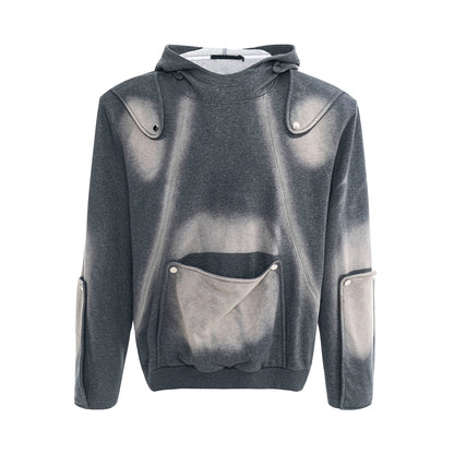 Tie-Dye Shoulder-pad Pullover Hoodie WN10173