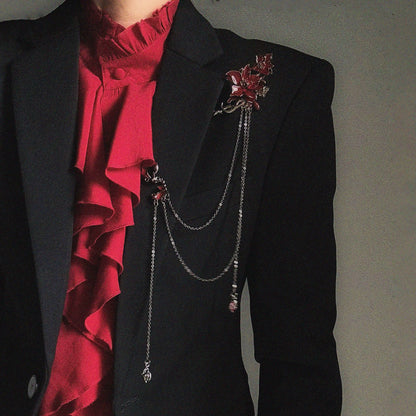 Dark Gothic Flower Chain Brooch WN23127