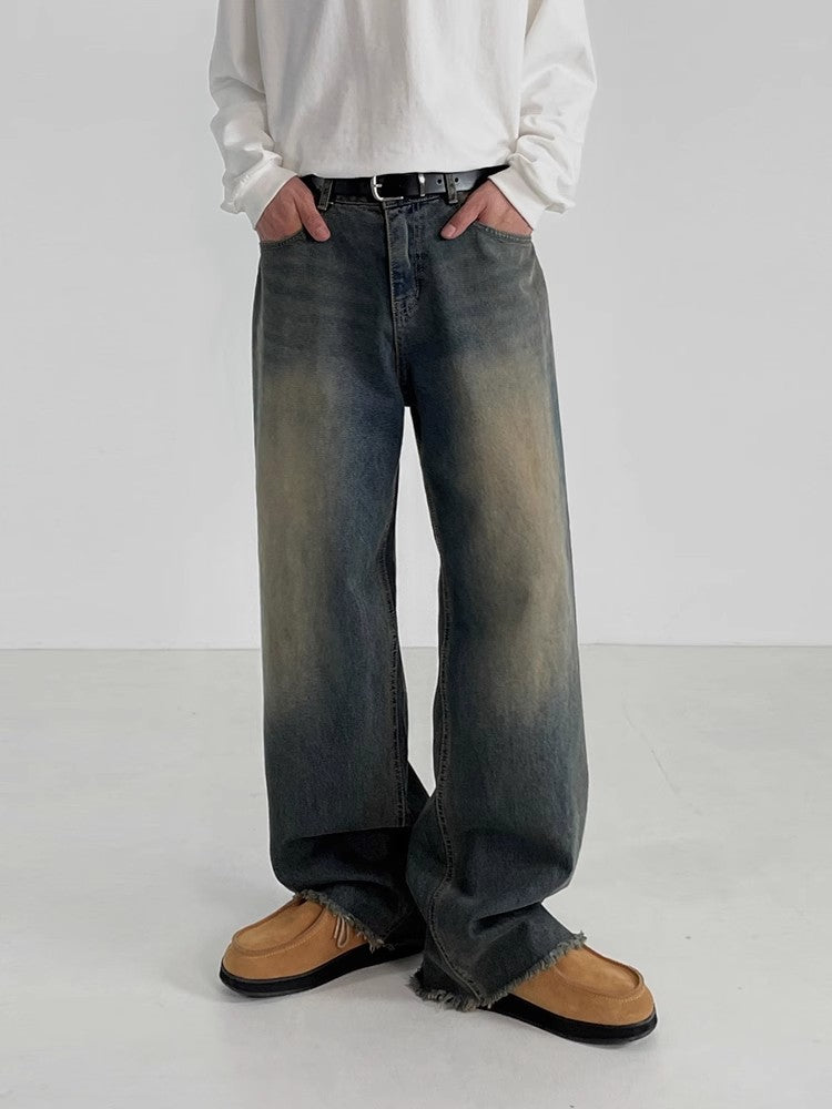 Washed Wide Leg Long Denim Jeans WN6737