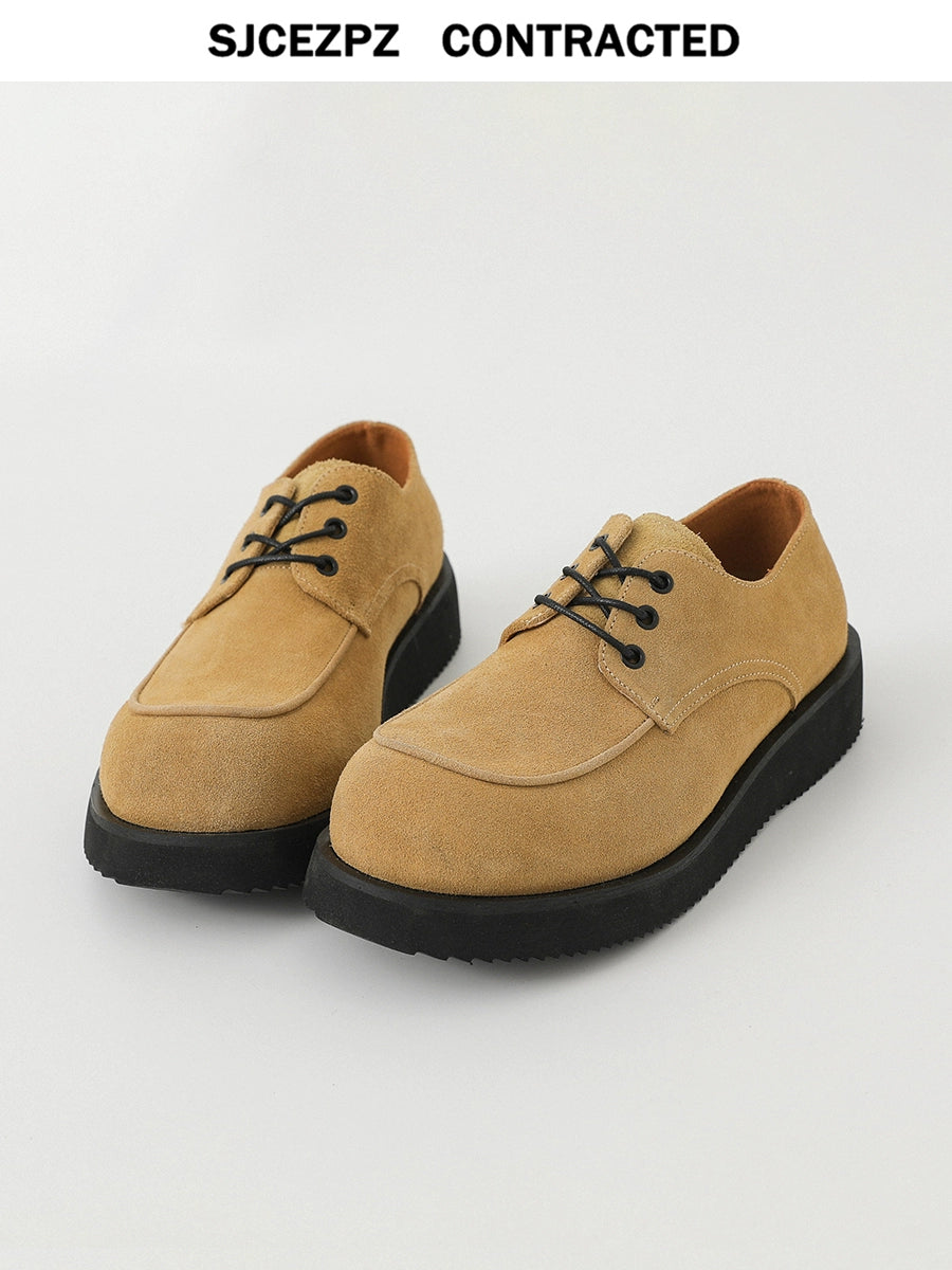 Thick Sole Lace-Up PU Leather Derby Shoes WN21266