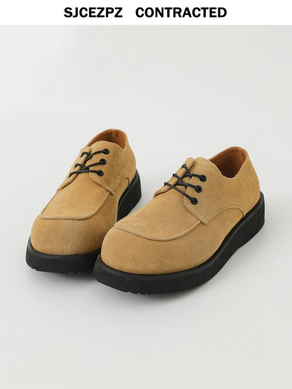 Thick Sole Lace-Up PU Leather Derby Shoes WN21266