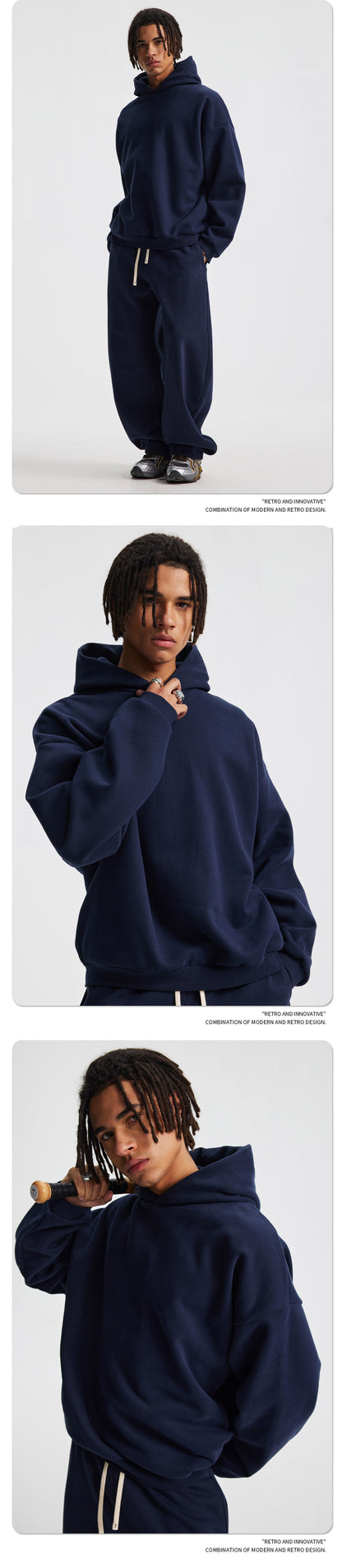 Fleece Lining Oversize Hoodie & Wide Leg Sweatpants Setup WN23113