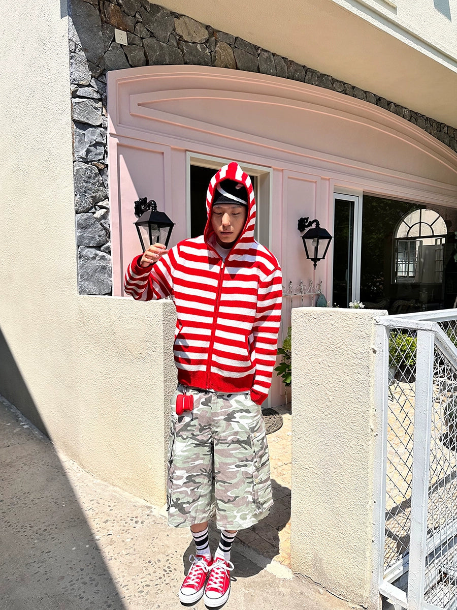 Camouflage Design Canvas Cargo Half Pants WN19105