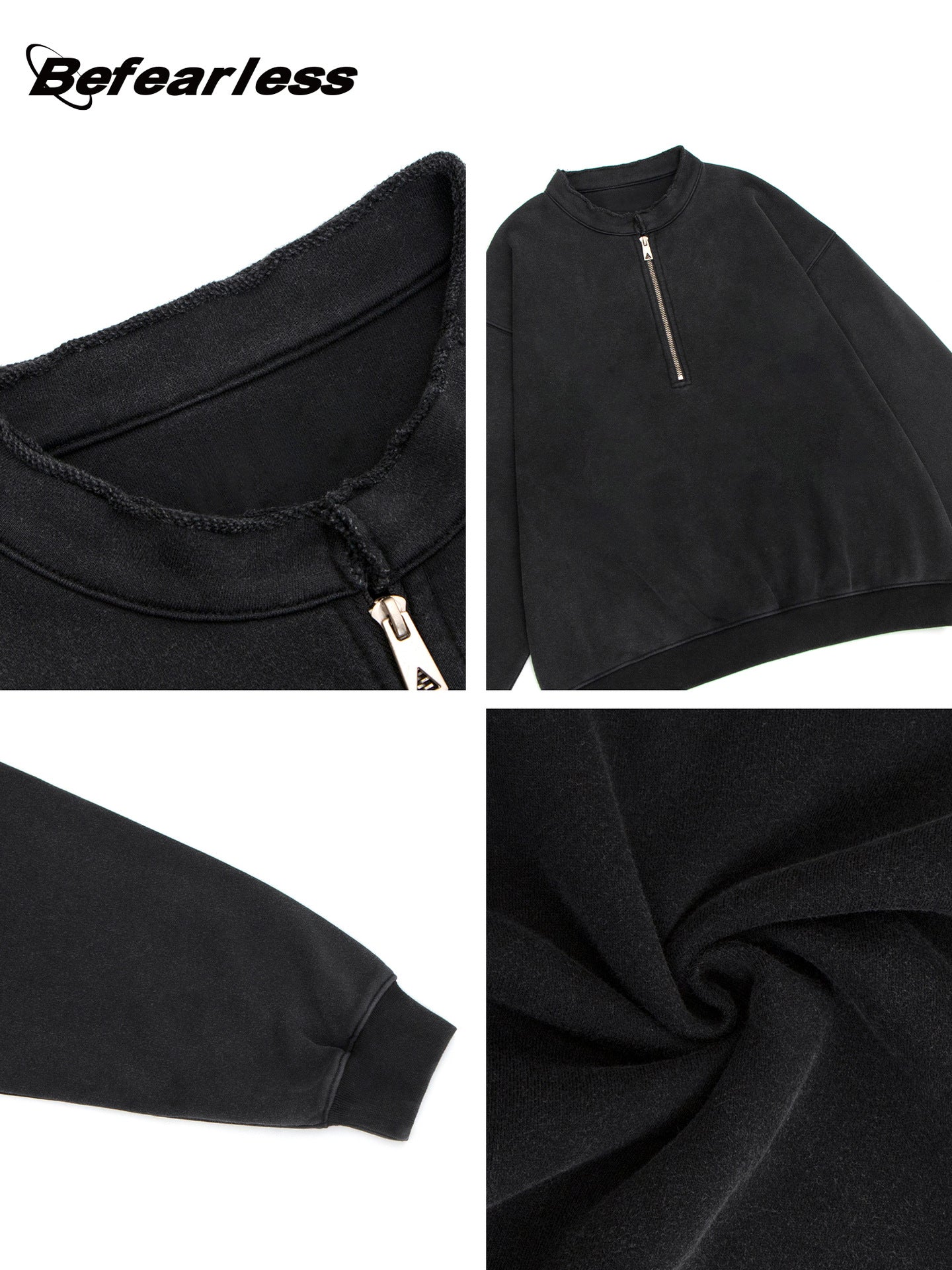 Washed Heavyweight Half-Zip Boxy Sweatshirt WN26393