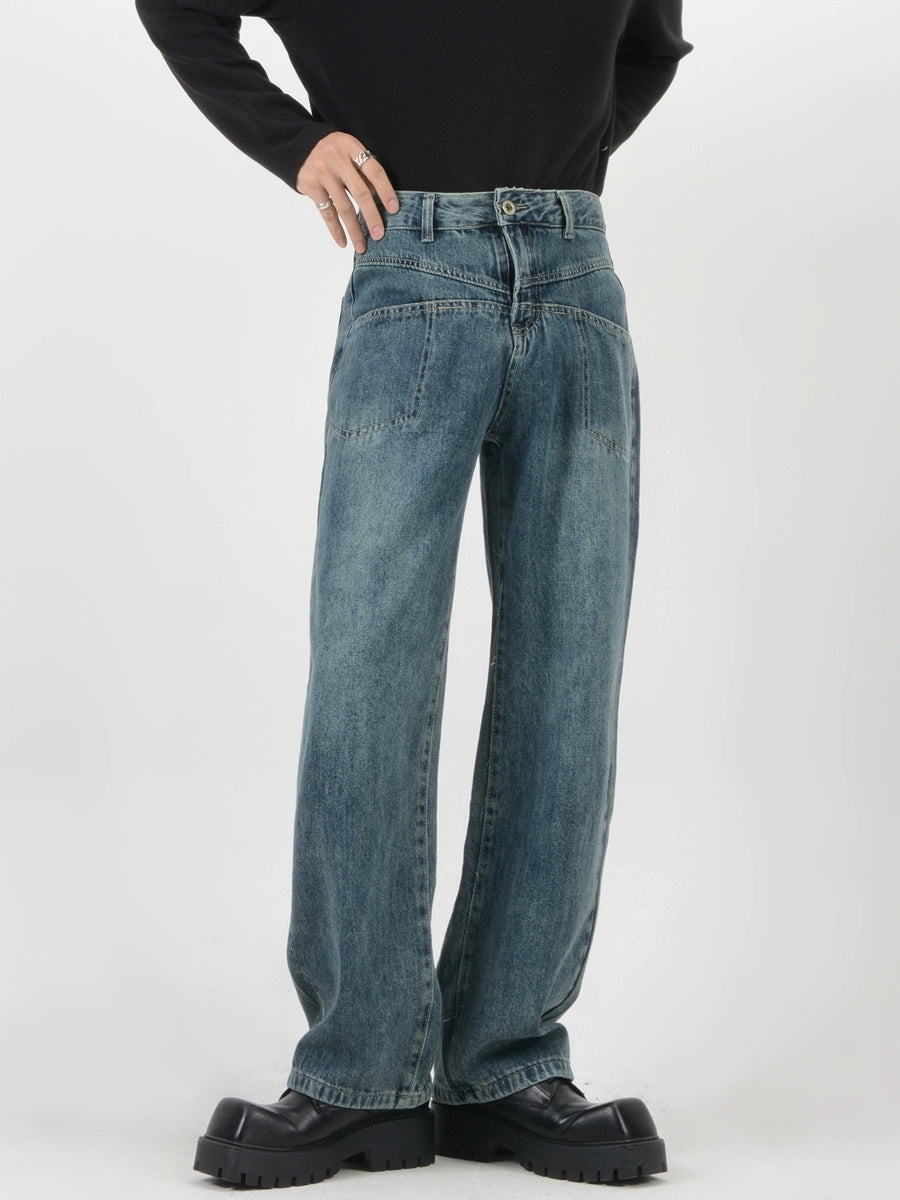 High Waist  Straight Denim Jeans WN6133