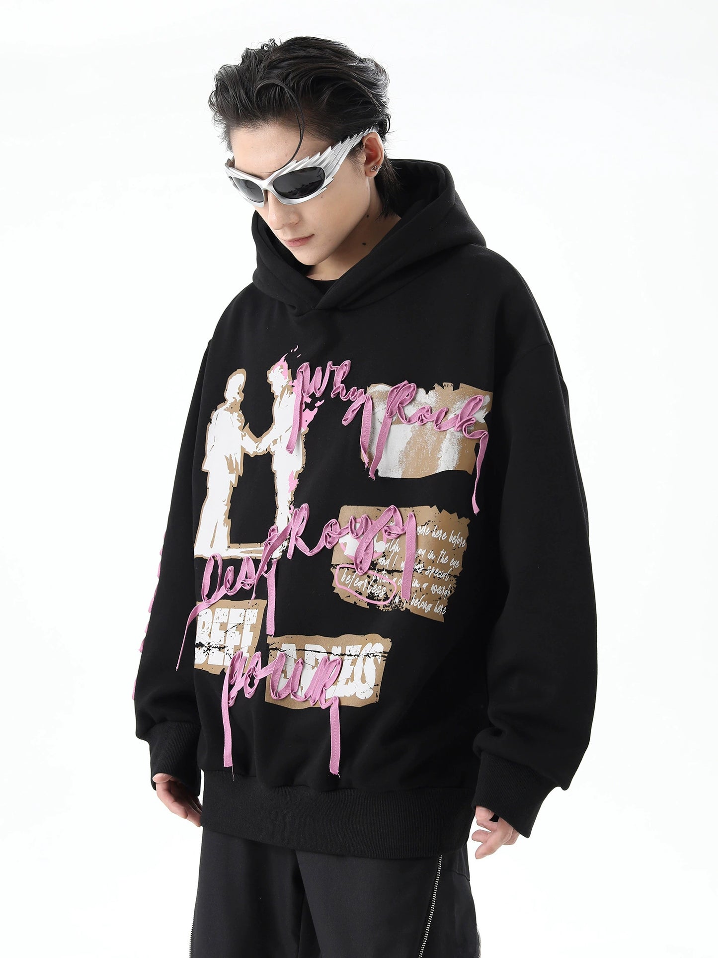 Ribbon Design Oversize Hoodie WN10328