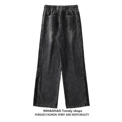 Wash Wide-Leg Straight Denim Jeans WN5421