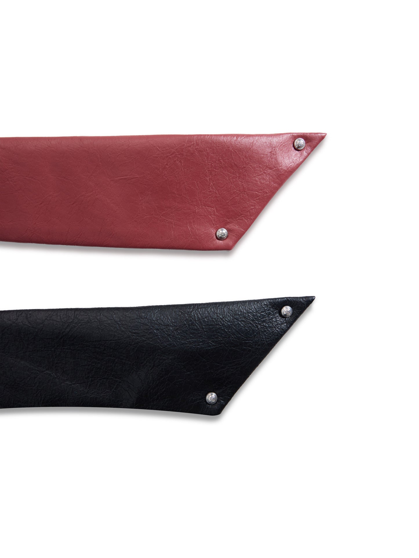 Crackle Asymmetric Leather Tie WN26988