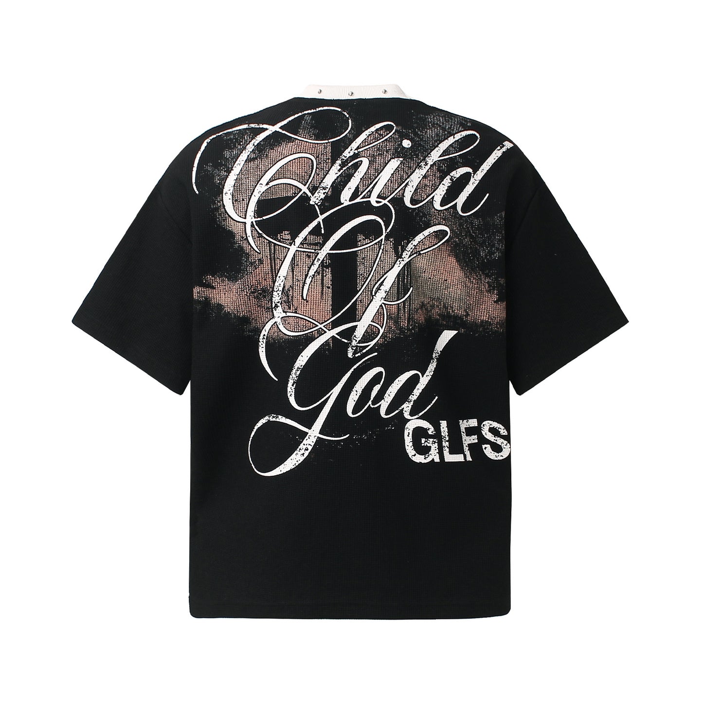 Waffle Graffiti Print Oversize Short Sleeve T-Shirt WN25933