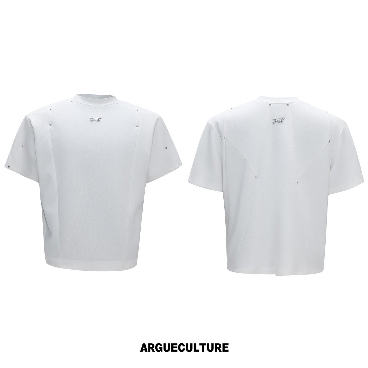 Deconstruction Rivet Shoulder Pad Boxy Short Sleeve T-Shirt WN26974