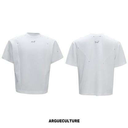Deconstruction Rivet Shoulder Pad Boxy Short Sleeve T-Shirt WN26974
