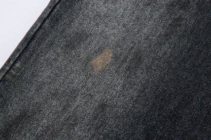 Washed Gradient Wide-Leg Straight Denim Jeans WN16211