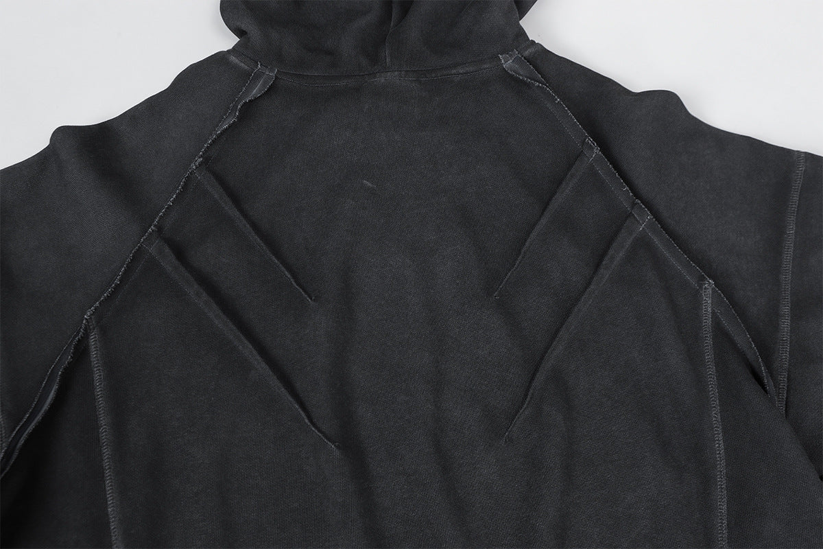 Heavyweight Washed Deconstructed Pullover Hoodie WN23059