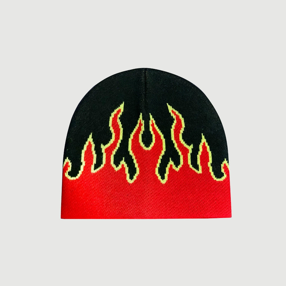 Bicolor Flame Knit Hat WN21111