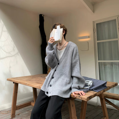 Oversize V-Neck Knit Cardigan WN19936