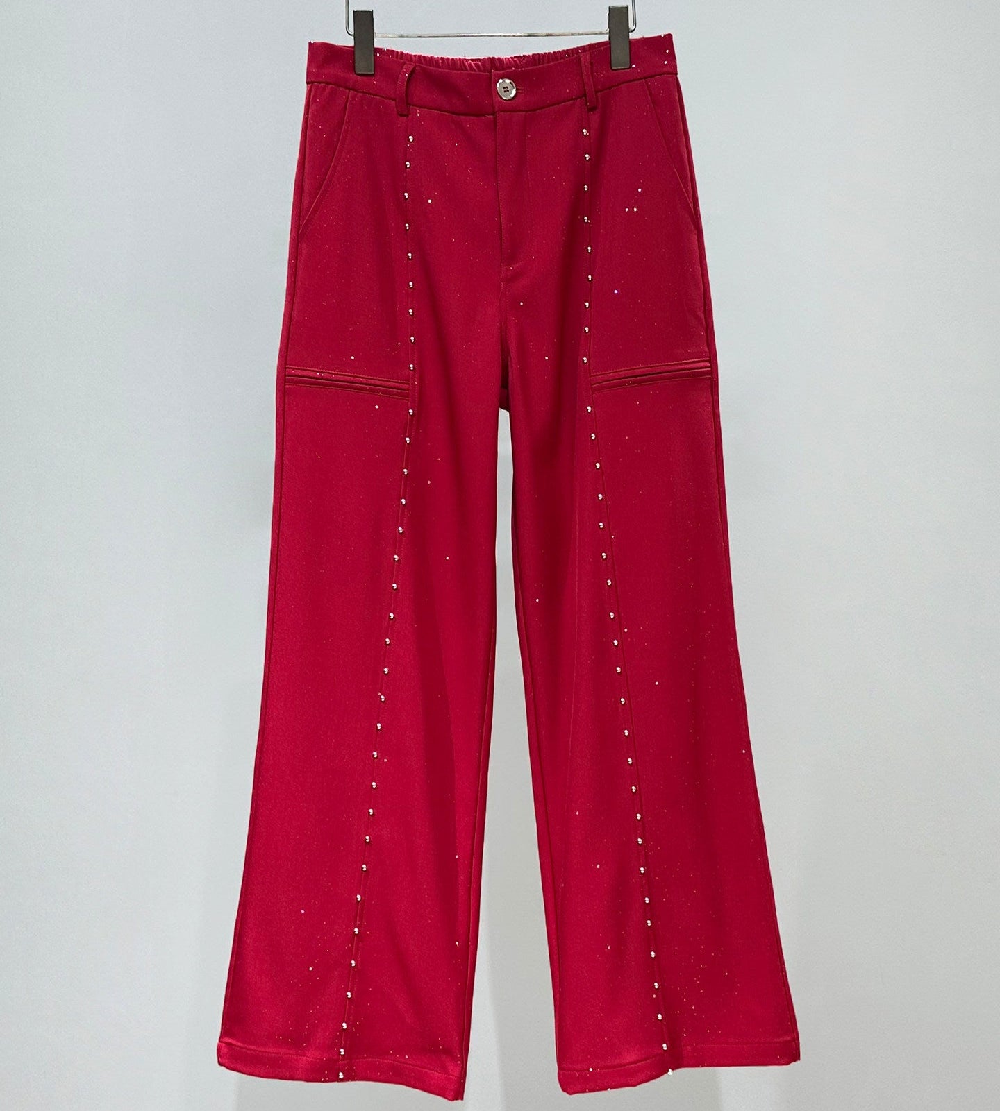 Star Button Short Tailored Jacket & Micro Flare Trousers Setup WN23968