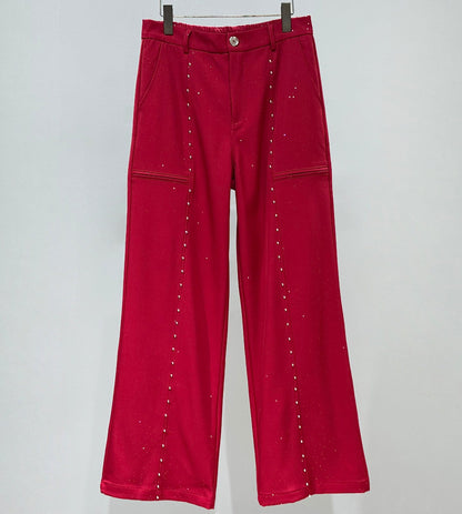 Star Button Short Tailored Jacket & Micro Flare Trousers Setup WN23968