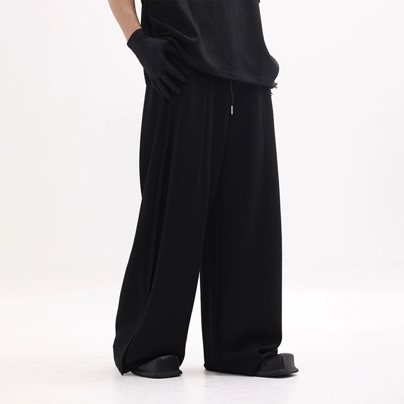 Scarf Collar Design Oversize Short Sleeve T-Shirt & Wide Leg Sweatpants Setup WN18658