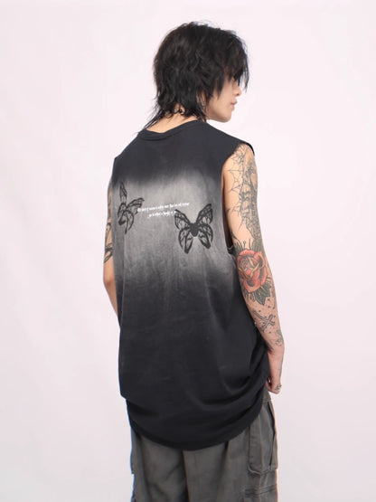 Butterfly Print Oversize Tank Top WN6540