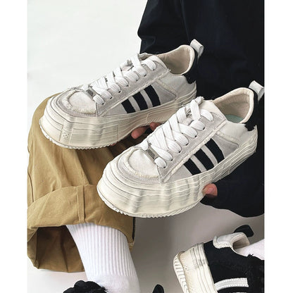 Washed Trainer-Inspired Canvas Sneakers WN19122