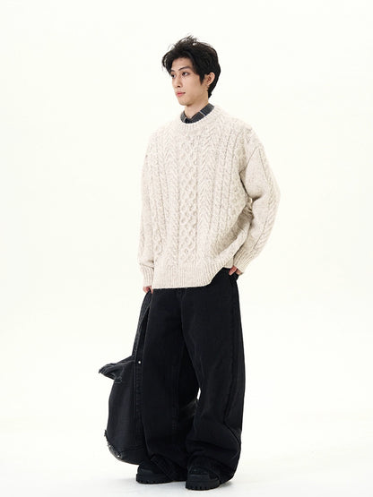 Oversize Cable Knit Sweater WN9499