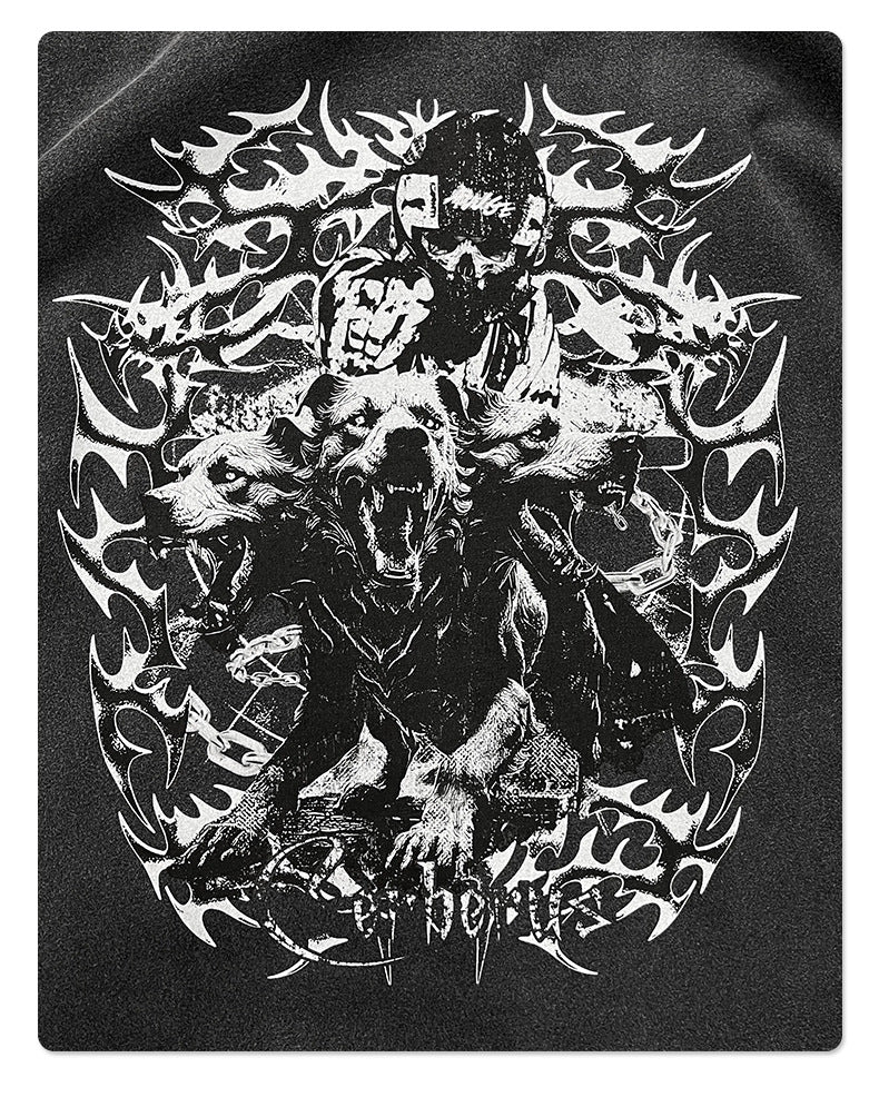 Damage Washed Snake Print Oversize Short Sleeve T-Shirt WN16278