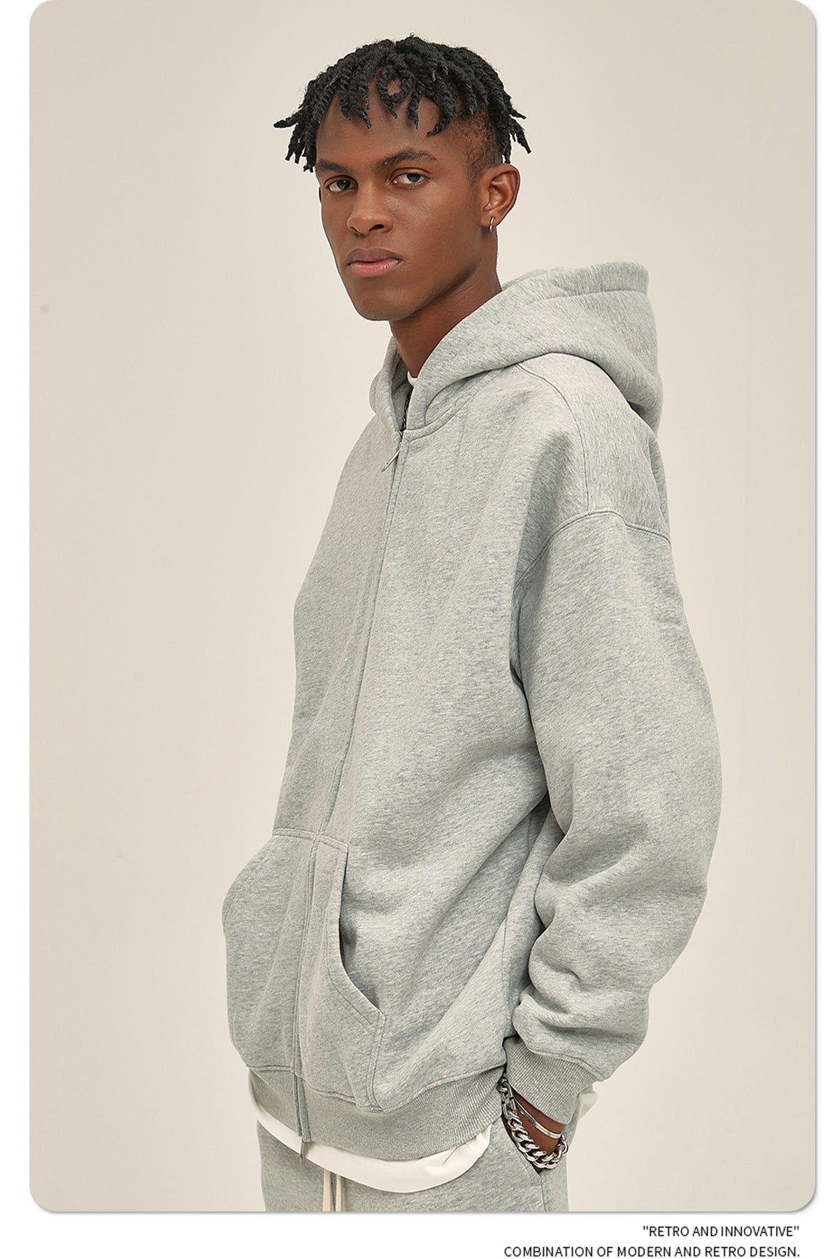 Oversize Heavyweight Zipper Hoodie & Heavyweight Sweatpants Setup WN6640