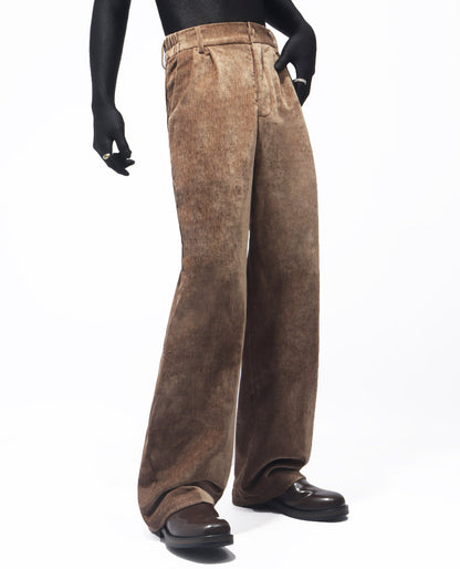 Suede Texture Tailored Jacket & Wide Leg Trousers Setup WN23711