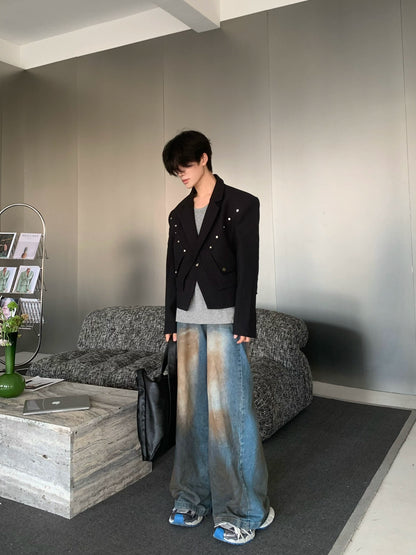 Button Design Deconstructed Line Jacket WN19913