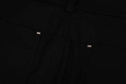 Metal Buckle Pleats Wide Leg Pants WN25953