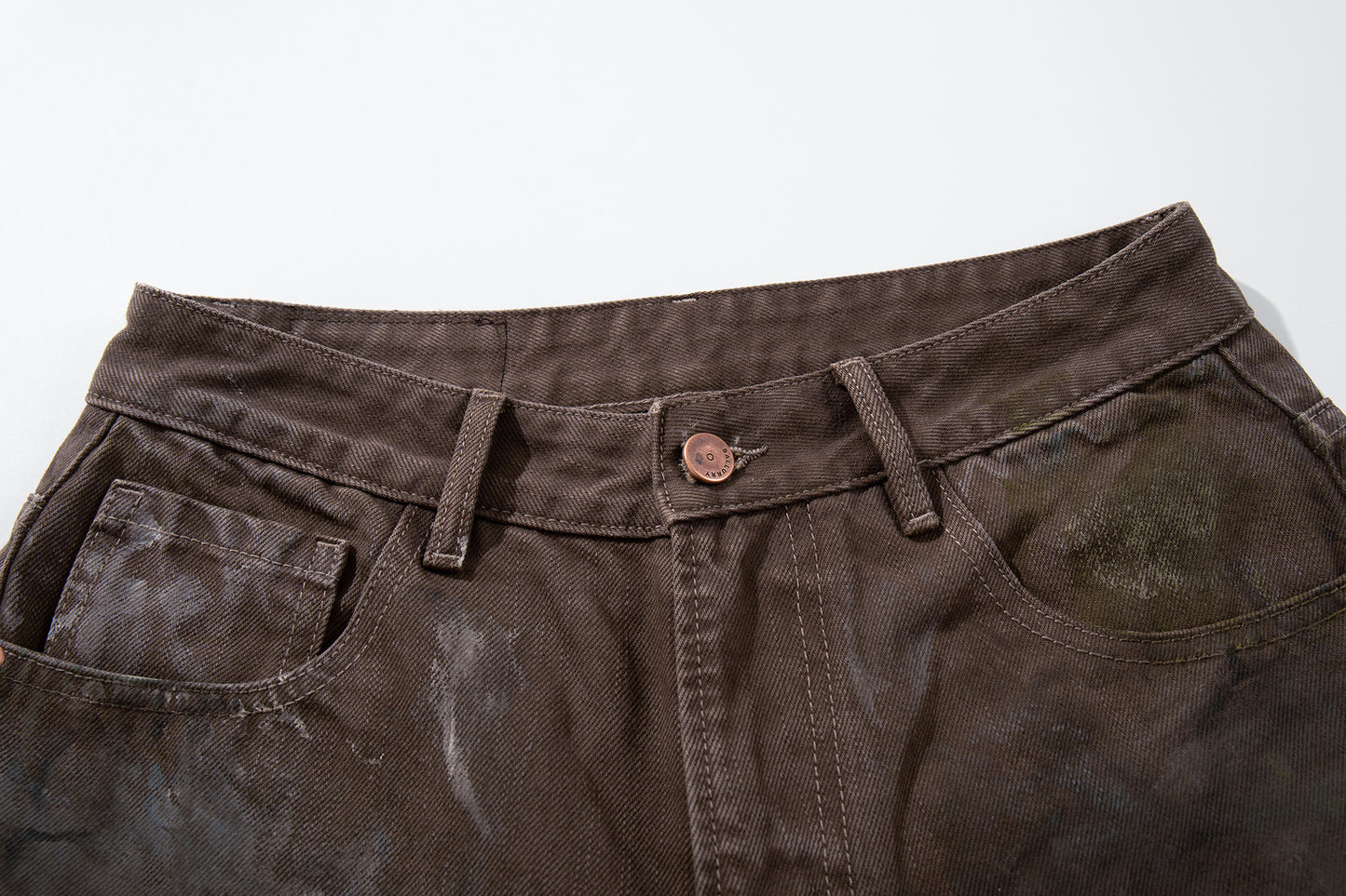 Paint Graffiti Washed Wide Leg Denim Jeans WN23046