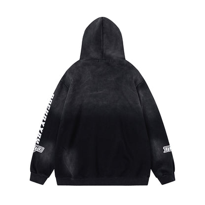 Letter Print Fleece Oversize Pullover Hoodie WN11195